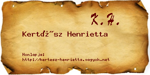 Kertész Henrietta névjegykártya